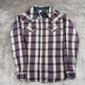Moonshine Spirit by Brad Paisley Western Shirt Pearl Long Sleeve Plaid Size M